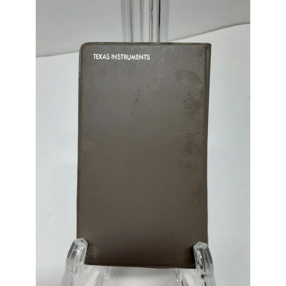 Texas Instruments TI-1706 Vintage Solar Calculator with Tan‎ Wallet Case Tan
